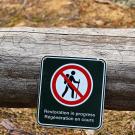 Hiking trail sign.