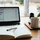 Computer and coffee